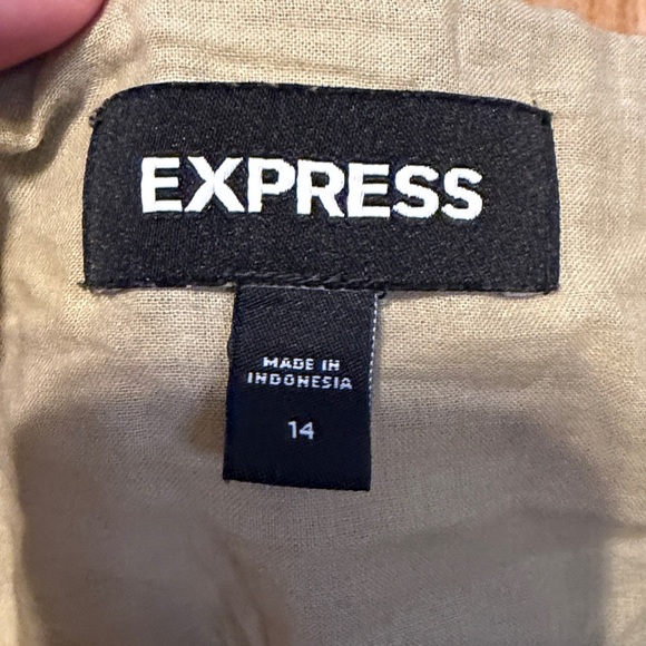 Express women’s 14 large skirt mini light sage green  Eyelet tiered boho basic - Picture 5 of 7